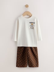 Tan/Ecru Long Sleeve Top and Trousers Set (3mths-7yrs) - Image 1 of 6