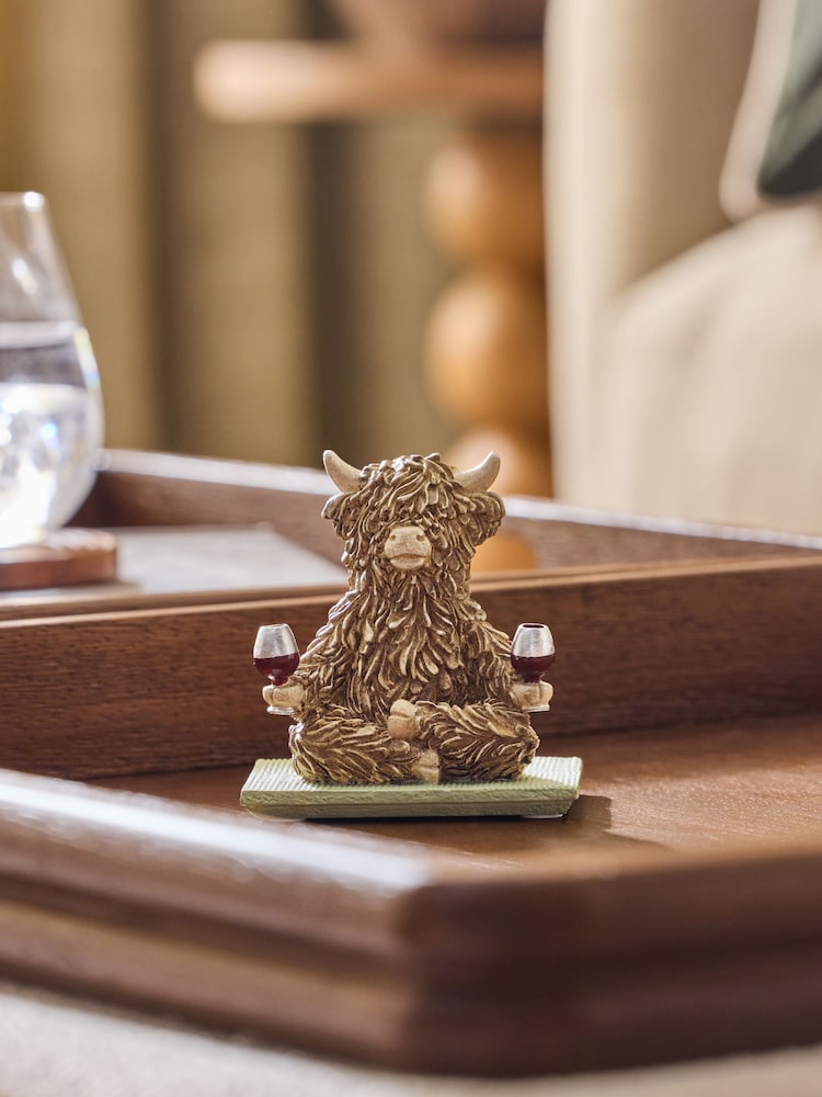 Brown Hamish The Highland Cow Yoga Zen Pose - Image 1 of 3