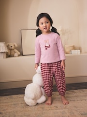 Rozā - Ribbon Wrapped Bunny Woven Jogger Pyjamas (1.5-7yrs) - Attēls 1 no 5