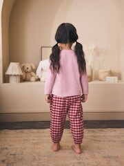 Rozā - Ribbon Wrapped Bunny Woven Jogger Pyjamas (1.5-7yrs) - Attēls 2 no 5