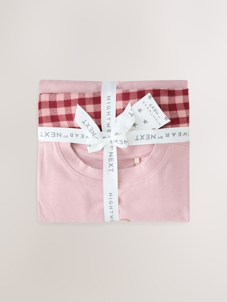 Rozā - Ribbon Wrapped Bunny Woven Jogger Pyjamas (1.5-7yrs) - Attēls 5 no 5 Rozā - Ribbon Wrapped Bunny Woven Jogger Pyjamas (1.5-7yrs) - Attēls 5 no 5