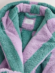 Green/Purple Striped Long Dressing Gown (7-16yrs) - Image 3 of 4