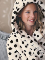 Black/Ecru Dalmation Print Long Dressing Gown (7-16yrs) - Image 3 of 7