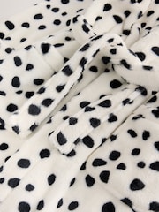 Black/Ecru Dalmation Print Long Dressing Gown (7-16yrs) - Image 7 of 7