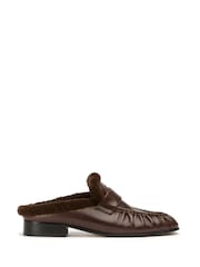 Tony Bianco Brown Leather Backless Glacier Loafers - Image 1 of 3