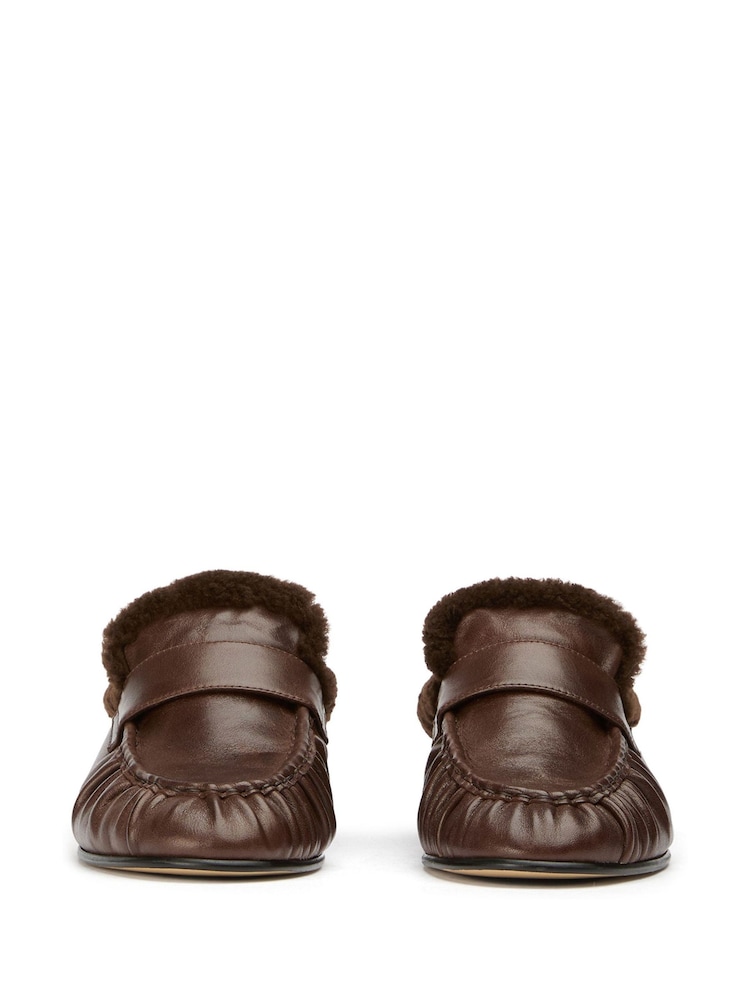 Tony Bianco Brown Leather Backless Glacier Loafers - Image 3 of 3 Tony Bianco Brown Leather Backless Glacier Loafers - Image 3 of 3