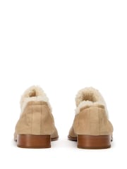 Tony Bianco Cream Suede & Borg Gloria Loafers - Image 3 of 5