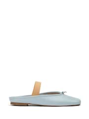 Tony Bianco Blue Leather City Ballet Strap Flat - Image 2 of 5