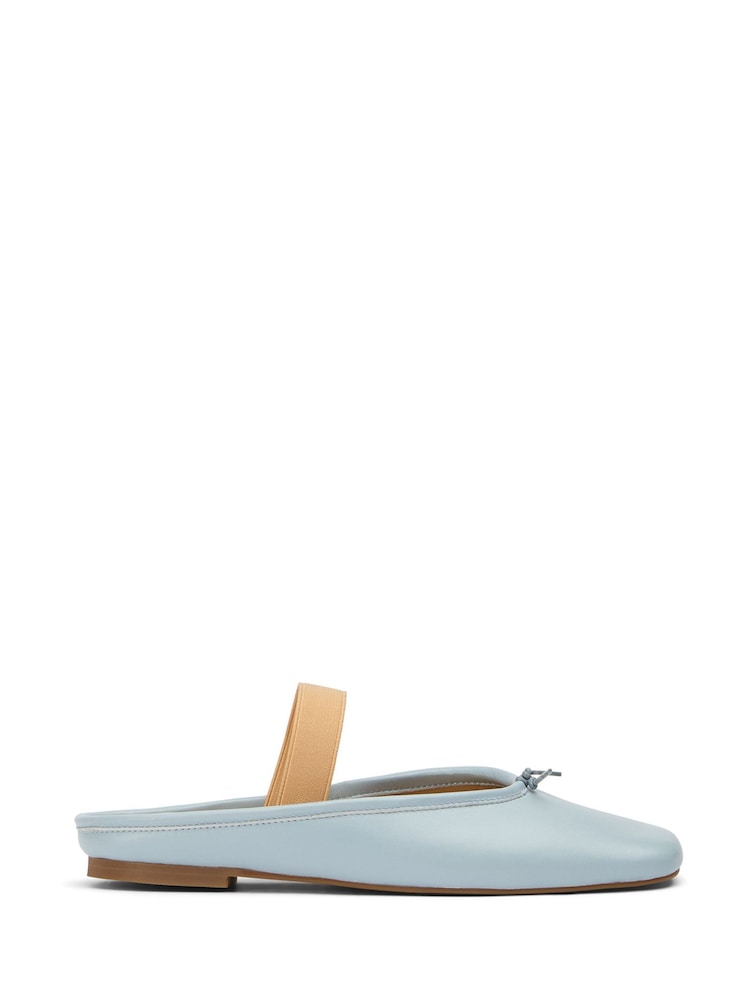 Tony Bianco Blue Leather City Ballet Strap Flat - Image 2 of 5 Tony Bianco Blue Leather City Ballet Strap Flat - Image 2 of 5