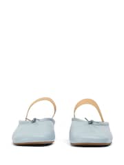 Tony Bianco Blue Leather City Ballet Strap Flat - Image 5 of 5