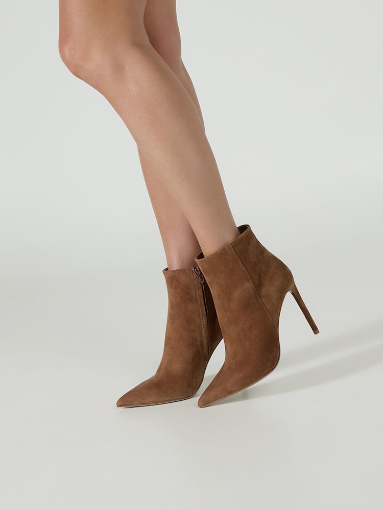 Tony Bianco Brown Suede Amar Stiletto Ankle Boots - Image 1 of 5 Tony Bianco Brown Suede Amar Stiletto Ankle Boots - Image 1 of 5