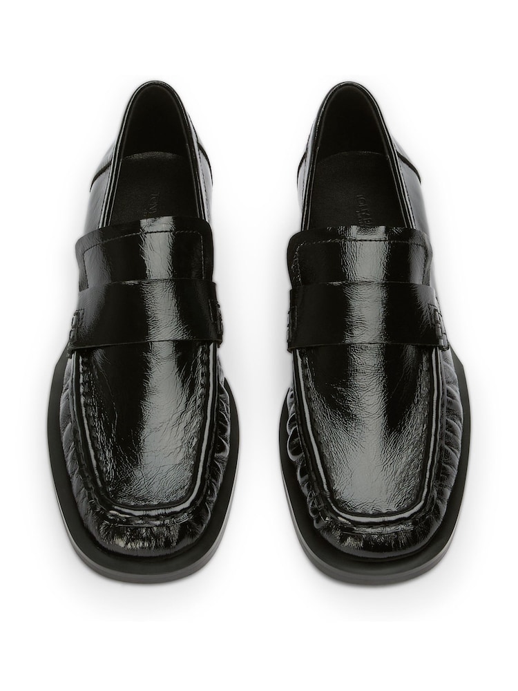 Tony Bianco Black Square Toe Leather Loafers - Image 4 of 4 Tony Bianco Black Square Toe Leather Loafers - Image 4 of 4