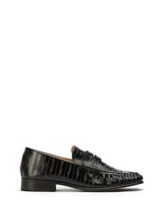 Tony Bianco Black Leather Gomez Square Toe Loafers - Image 2 of 5