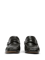 Tony Bianco Black Leather Gomez Square Toe Loafers - Image 3 of 5
