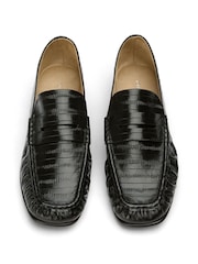Tony Bianco Black Leather Gomez Square Toe Loafers - Image 5 of 5