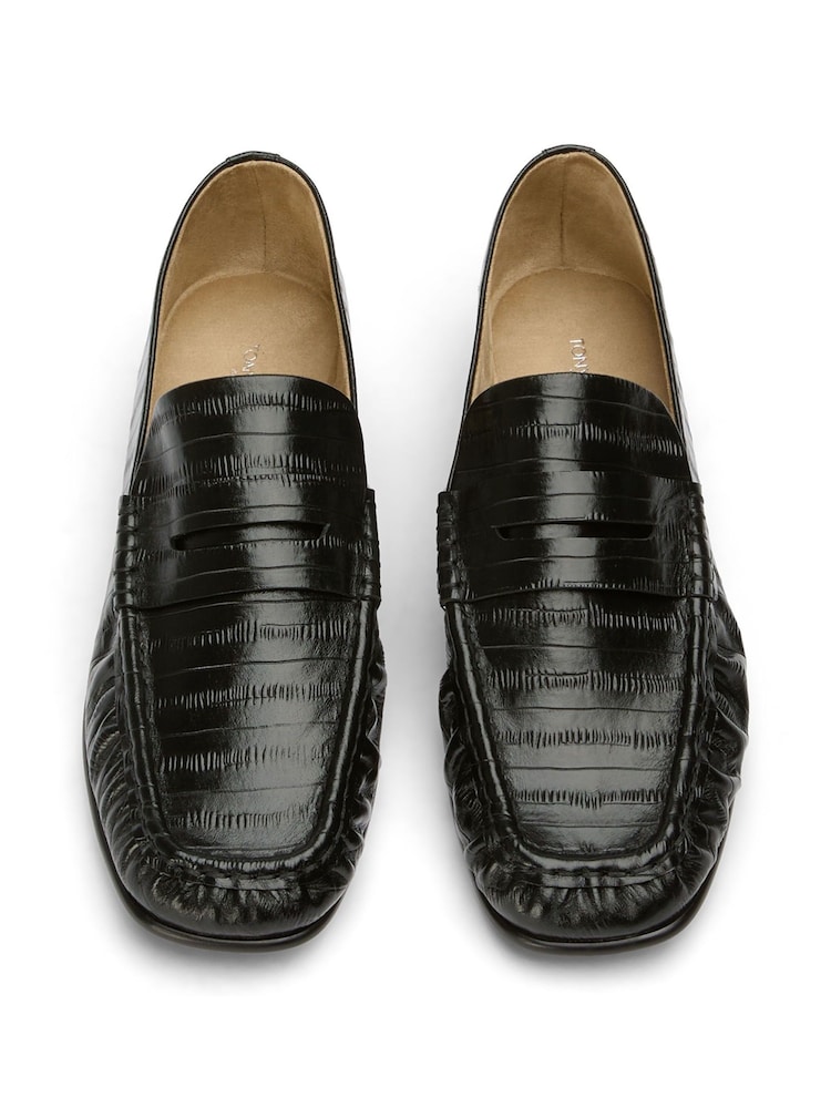Tony Bianco Black Leather Gomez Square Toe Loafers - Image 5 of 5 Tony Bianco Black Leather Gomez Square Toe Loafers - Image 5 of 5