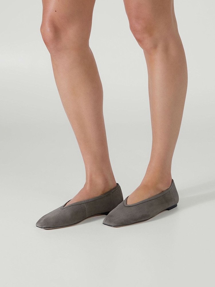 Tony Bianco Grey Suede Bianca Ballet Flat - Image 1 of 5 Tony Bianco Grey Suede Bianca Ballet Flat - Image 1 of 5