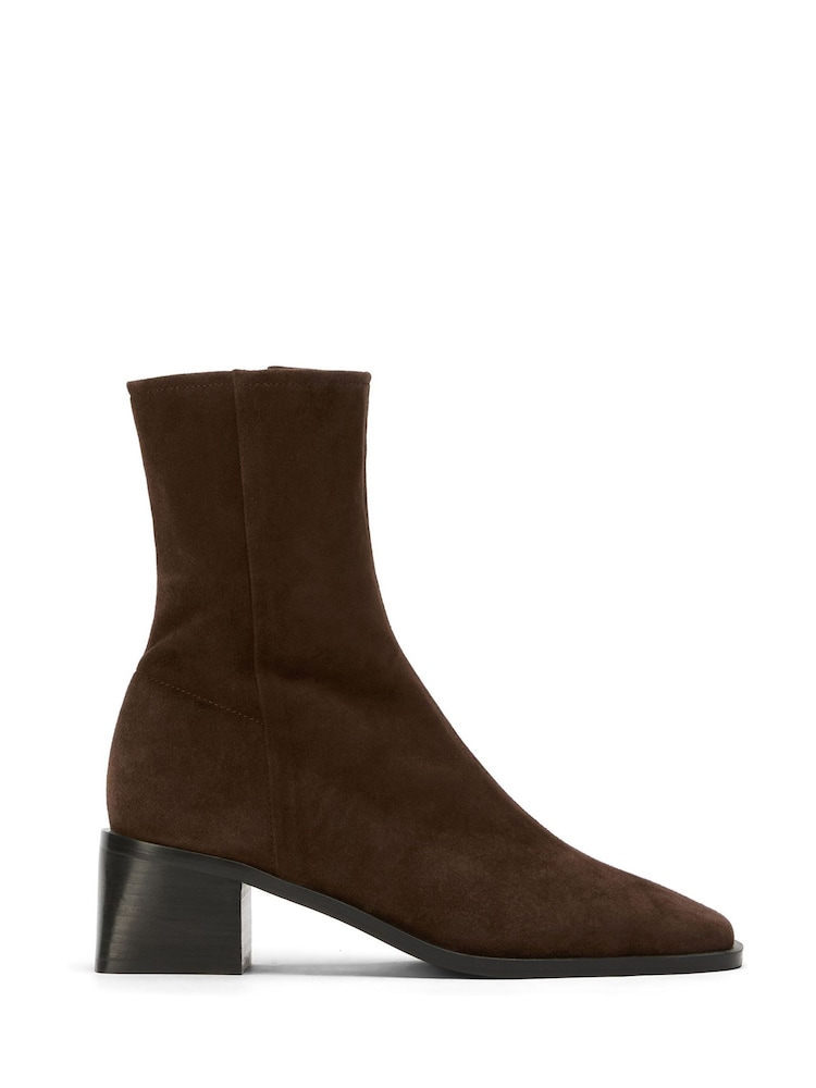 Tony Bianco Brown Suede Square Toe Remi Ankle Boots - Image 2 of 5 Tony Bianco Brown Suede Square Toe Remi Ankle Boots - Image 2 of 5