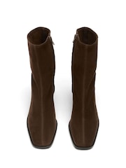 Tony Bianco Brown Suede Square Toe Remi Ankle Boots - Image 3 of 5