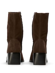 Tony Bianco Brown Suede Square Toe Remi Ankle Boots - Image 4 of 5