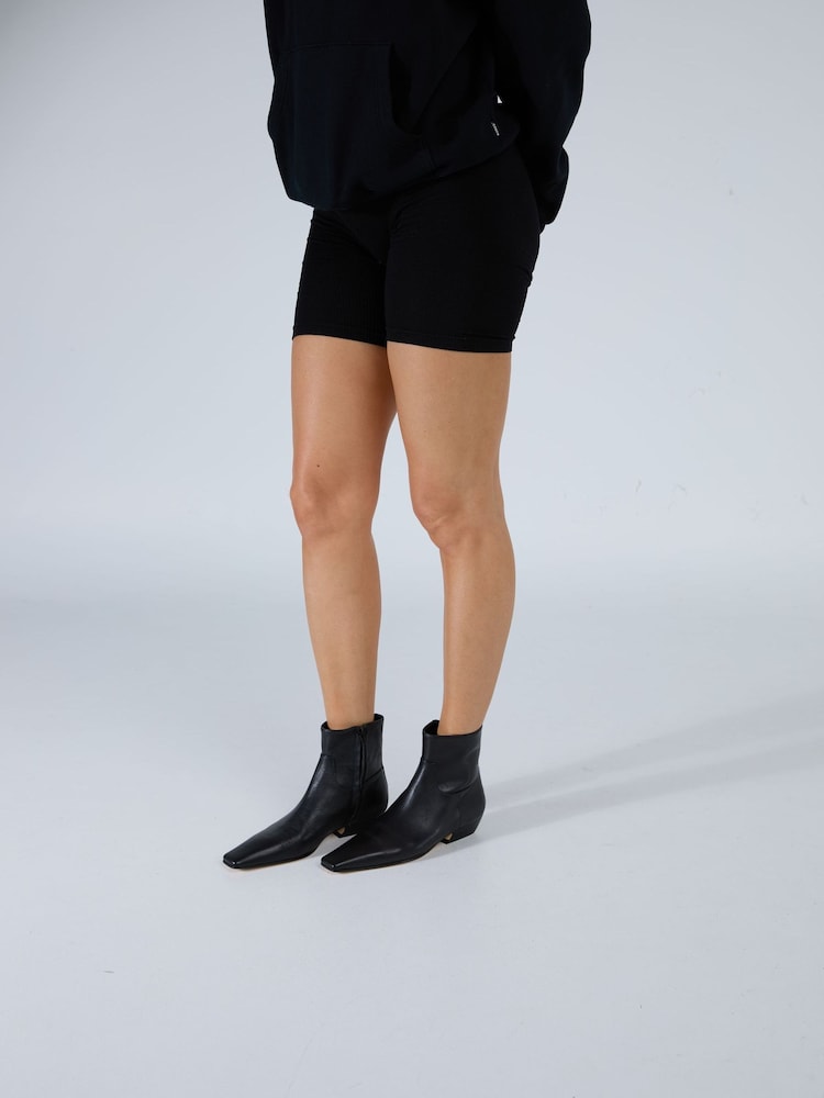 Tony Bianco Black Leather Square Toe Rupert Ankle Boots - Image 1 of 1 Tony Bianco Black Leather Square Toe Rupert Ankle Boots - Image 1 of 1