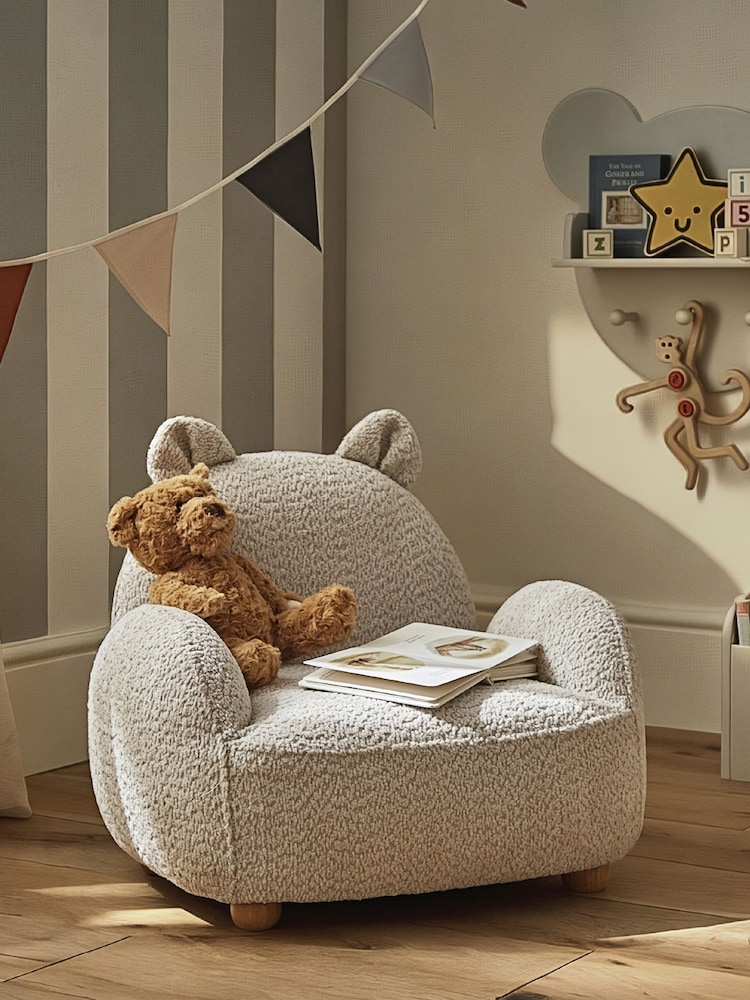 Cuddleco Natural Etta Boucle Bear Kids Chair - Image 1 of 6 Cuddleco Natural Etta Boucle Bear Kids Chair - Image 1 of 6