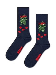 Happy Socks Blue Mistletoe Sock Gift Set - Image 2 of 3