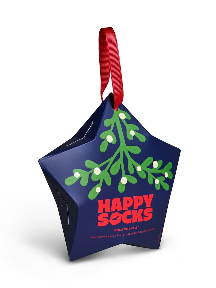 Happy Socks Blue Mistletoe Sock Gift Set - Image 3 of 3 Happy Socks Blue Mistletoe Sock Gift Set - Image 3 of 3