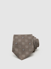 Reiss Aurelio Silk-Blend Square Floral Medallion Tie - Imagen 1 de 5
