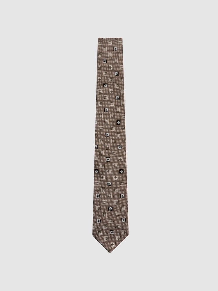 Reiss Aurelio Silk-Blend Square Floral Medallion Tie - Imagen 2 de 5 Reiss Aurelio Silk-Blend Square Floral Medallion Tie - Imagen 2 de 5