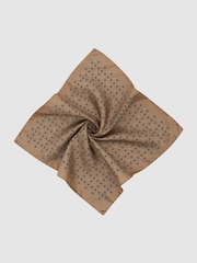 Reiss Golden Yellow Sisto Silk Micro Diamond-Print Pocket Square - Image 2 of 3