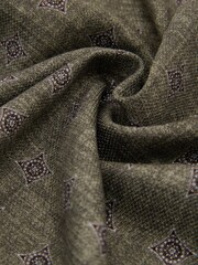 Reiss Dark Sage Green Corrado Silk Diamond Medallion-Print Pocket Square - Image 3 of 3
