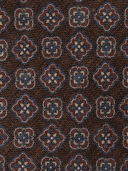 Marrón oscuro - Reiss Amico Silk Floral Medallion-Print Tie - Imagen 5 de 5