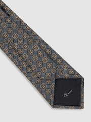 Azul cielo - Reiss Amico Silk Floral Medallion-Print Tie - Imagen 4 de 5