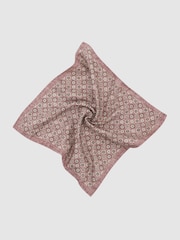 Reiss Soft Pink Florin Silk Floral Medallion-Print Pocket Square - Image 2 of 4