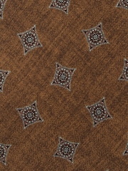 Reiss Burnt Orange Arrigo Silk Diamond Medallion-Print Tie - Image 7 of 7