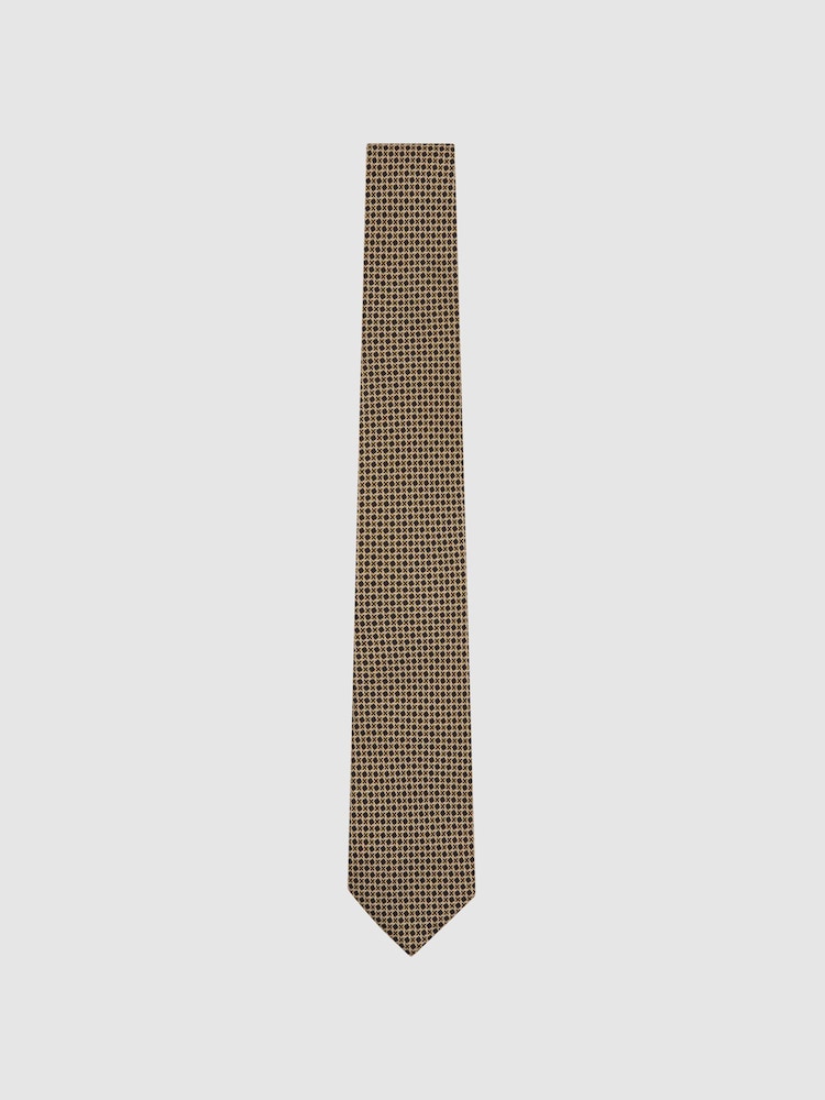 Reiss Varcare Silk Geometric Cross-Print Tie - Imagen 2 de 5