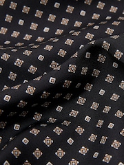 Reiss Black Sisto Silk Micro Diamond-Print Pocket Square - Image 3 of 3