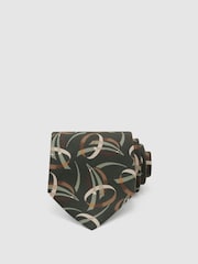 Reiss Astratto Silk Abstract-Print Tie - Imagen 1 de 5