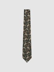 Reiss Astratto Silk Abstract-Print Tie - Imagen 2 de 5
