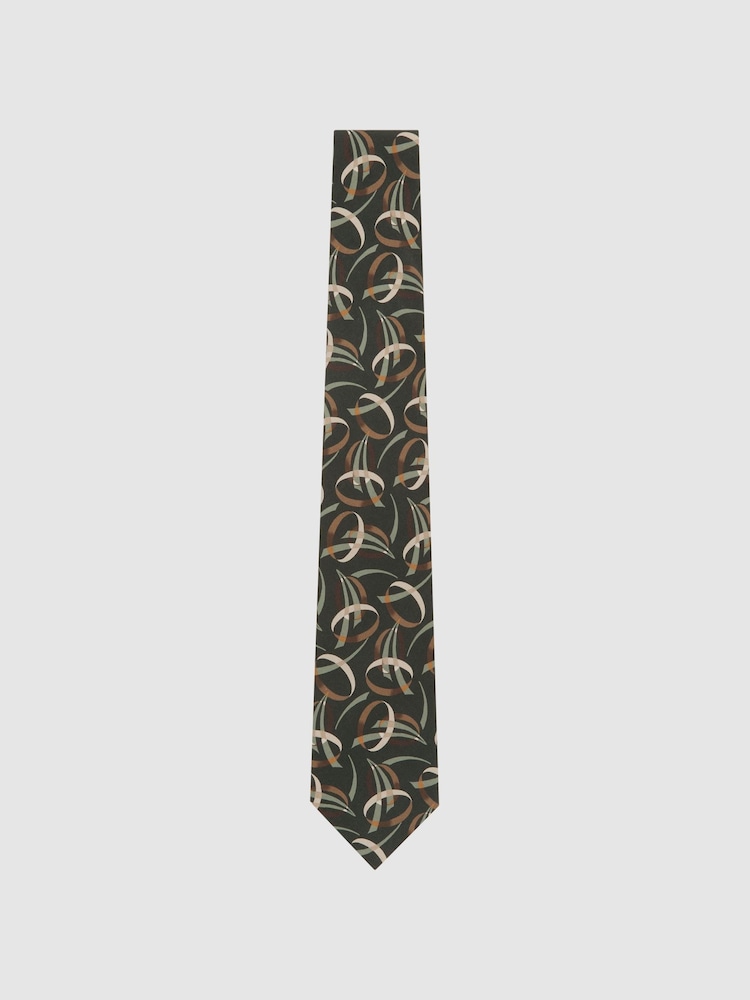 Reiss Astratto Silk Abstract-Print Tie - Imagen 2 de 5