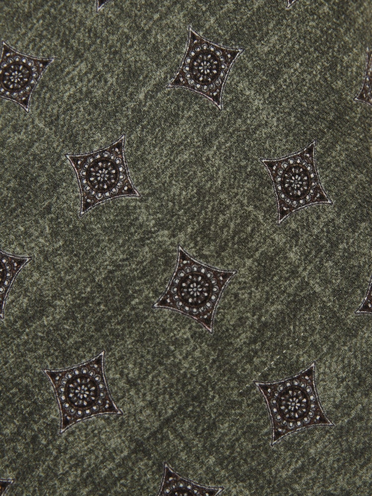 Verde salvia oscuro - Reiss Arrigo Silk Diamond Medallion-Print Tie - Imagen 5 de 5