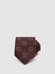 Reiss Carmelo Silk-Blend Woven Floral-Medallion Tie - Imagen 1 de 5