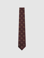 Reiss Carmelo Silk-Blend Woven Floral-Medallion Tie - Imagen 2 de 5