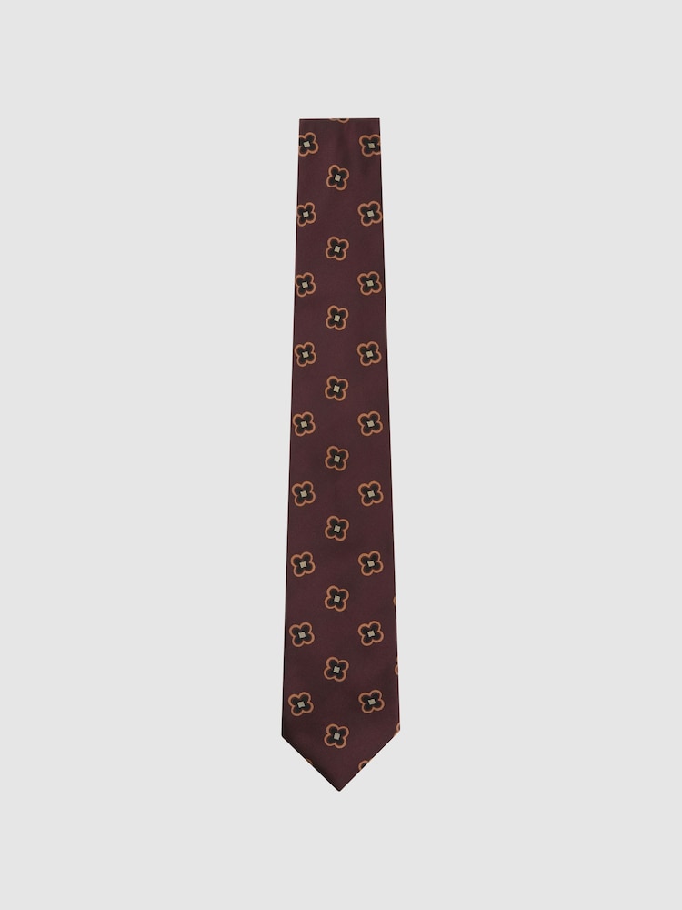 Reiss Carmelo Silk-Blend Woven Floral-Medallion Tie - Imagen 2 de 5