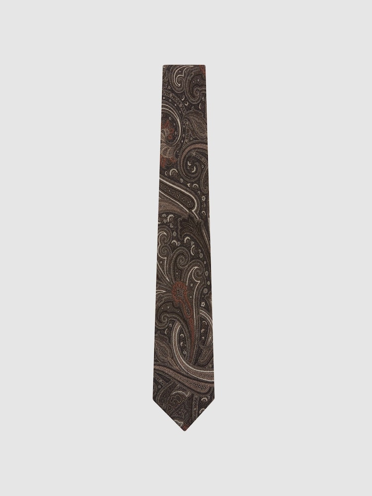 Reiss Cesare Wool Paisley-Print Tie - Imagen 2 de 5
