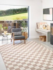 kukoon Beige Washable Noa Checkerboard Jute Rug - Image 1 of 6
