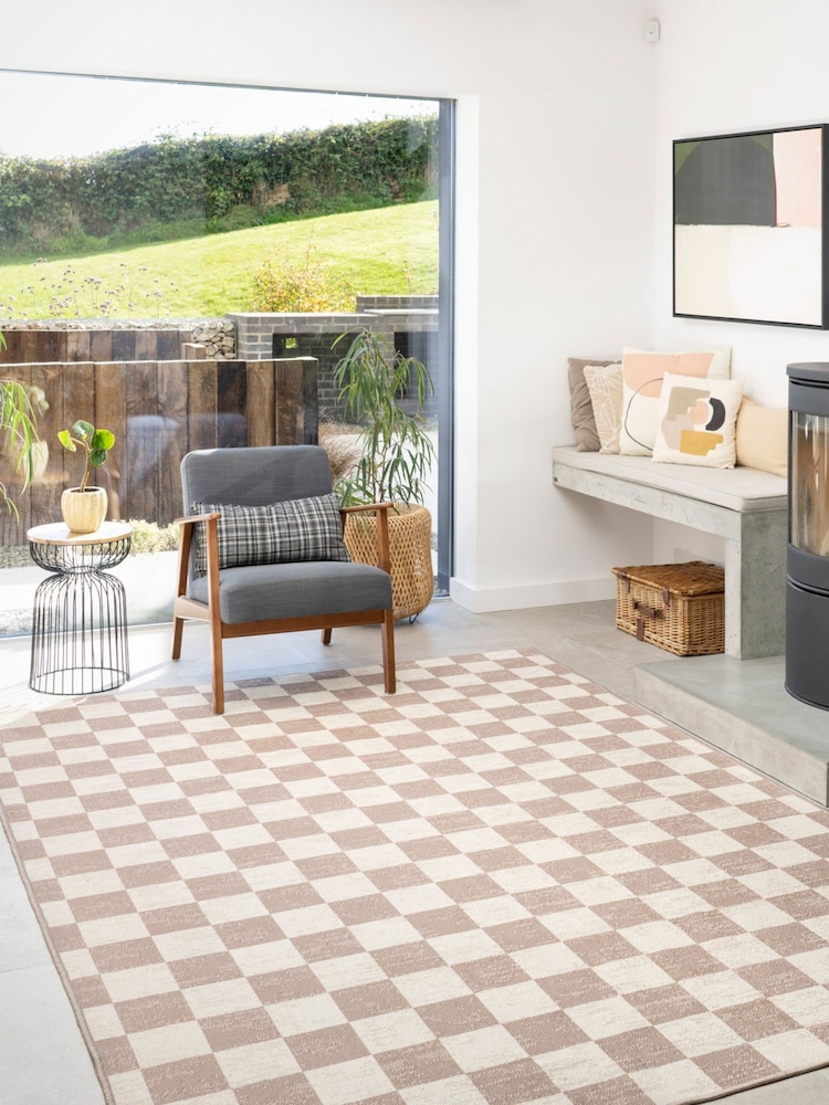 kukoon Beige Washable Noa Checkerboard Jute Rug - Image 1 of 6 kukoon Beige Washable Noa Checkerboard Jute Rug - Image 1 of 6