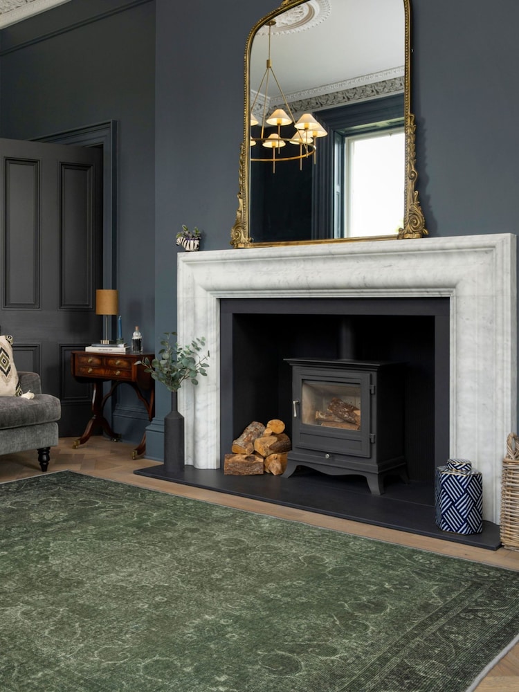 kukoon Green Washable Soft Maisie Medallion Rug - Image 1 of 6 kukoon Green Washable Soft Maisie Medallion Rug - Image 1 of 6