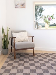 kukoon Brown Washable Juno Checkerboard Jute Style Rug - Image 2 of 6